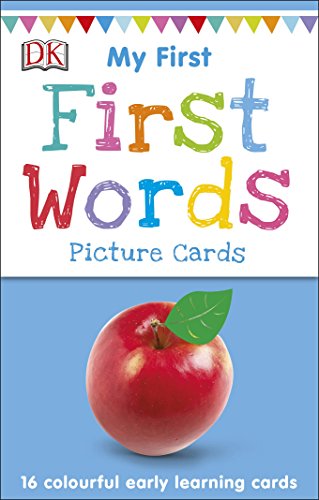 My First Words" picture cards with an apple illustration.