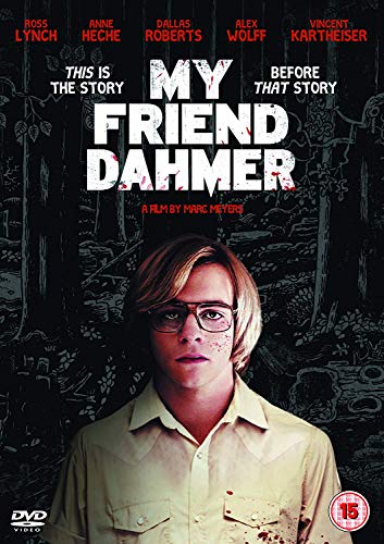 My Friend Dahmer" DVD cover featuring Ross Lynch as a young Jeffrey Dahmer.