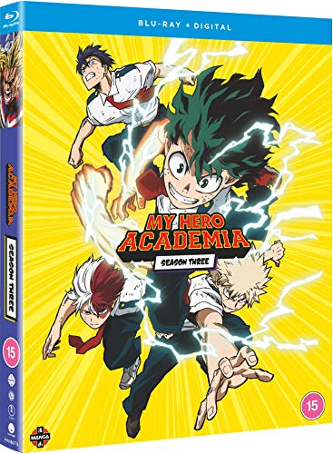 Blu-ray cover for "My Hero Academia" Season 3 featuring anime characters.