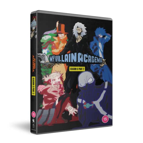 My Hero Academia" Season 5 Part 2 DVD case featuring villain characters.