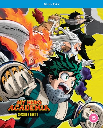 Blu-ray disc with My Hero Academia Season 6 Part 1 packaging and artwork.