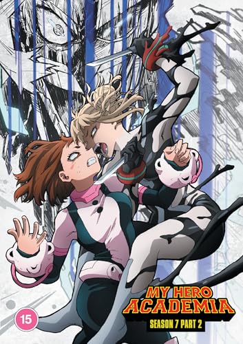 My Hero Academia Season 7 Part 2 DVD cover with anime characters fighting.