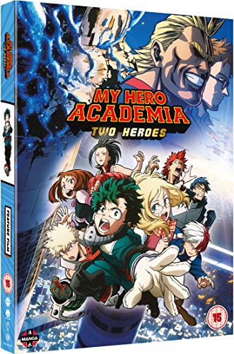 DVD cover for "My Hero Academia Two Heroes" featuring anime characters.