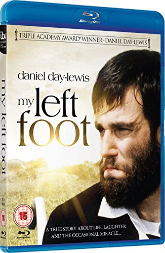 Blu-ray cover for "My Left Foot" featuring Daniel Day-Lewis in a portrait.