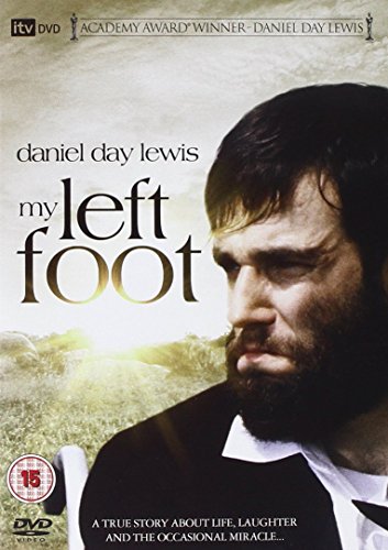DVD cover for My Left Foot featuring a close-up of Daniel Day-Lewis.