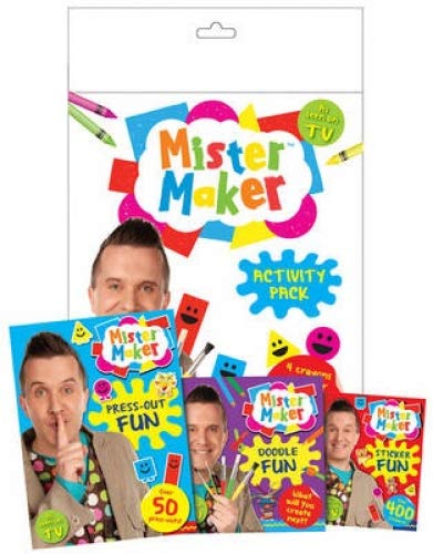 “Mister Maker” activity pack with crafting supplies and character images.