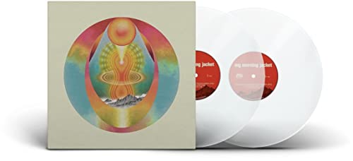 My Morning Jacket album cover and two clear vinyl records.