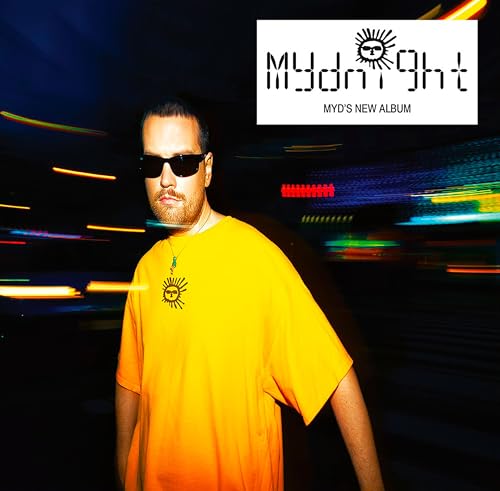 Album cover for Myd’s “Mydnight” featuring a man in a yellow shirt.