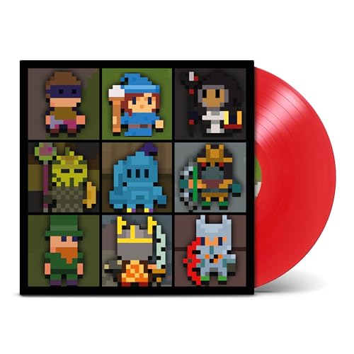 Vinyl record album cover featuring a grid of nine pixel art RuneScape character icons.