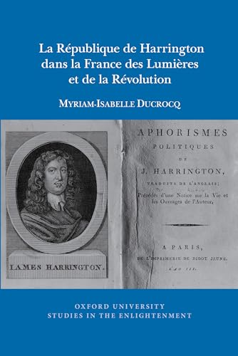 Book cover featuring a portrait of James Harrington and old text.