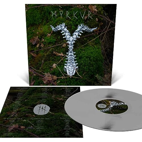 Myrkur "Spine" vinyl record with mossy green cover and silver spine art.