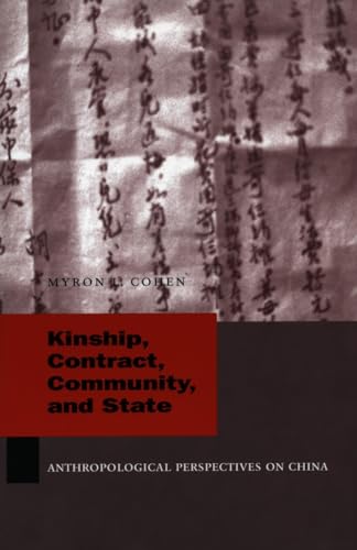 Book cover for "Kinship, Contract, Community, and State" with red and brown tones.