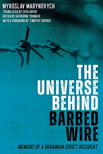 Book cover: barbed wire, dark blue background, and white title text.