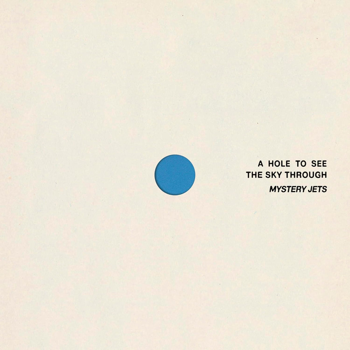 Album cover with a blue circle on a white background and black text.