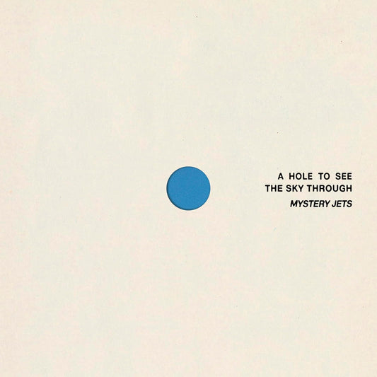 Album cover with a blue circle on a white background and black text.