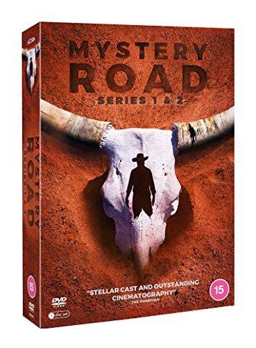 DVD boxed set of “Mystery Road” featuring a cattle skull and silhouette.