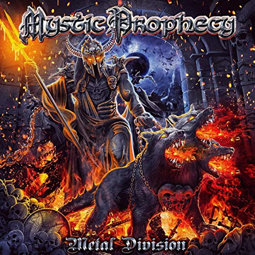 CD cover art: armored figure with dogs, fire, and skulls.