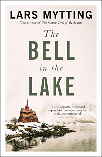 Book cover: "The Bell in the Lake" with a snowy landscape.