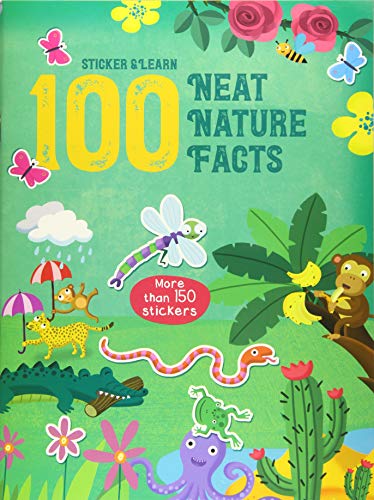 Book cover with colorful illustrations of animals, plants, and stickers.