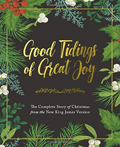 Book cover with gold lettering and botanical Christmas wreath design.