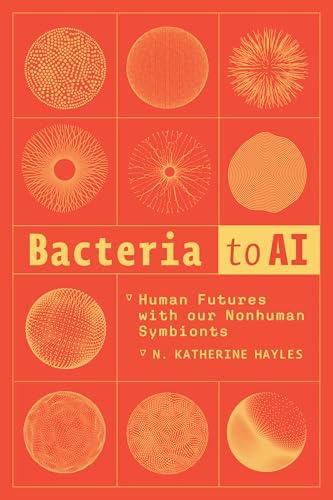 Book cover with orange background, grid of abstract circular patterns, and white text.