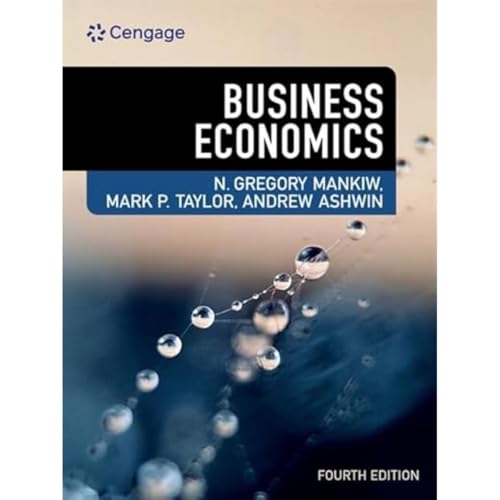 Textbook cover for "Business Economics," fourth edition, with blue and black design.