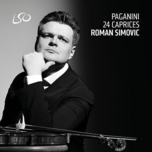 CD cover featuring violinist Roman Simovic in a black suit.