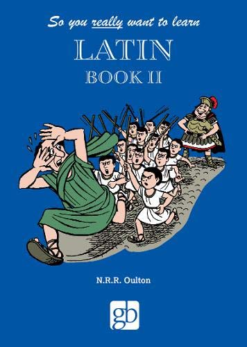 Book cover: "So You Really Want to Learn Latin Book 2" with cartoon illustration.