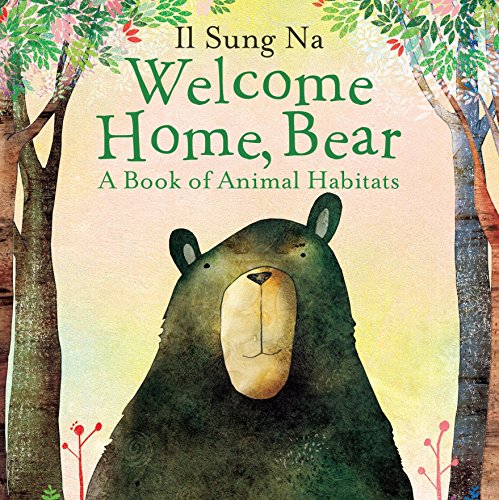 Book cover: illustrated bear face with trees and foliage.