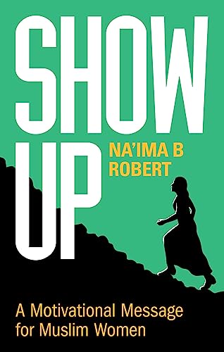 Book cover with large white text "SHOW UP" and silhouette of a woman climbing.