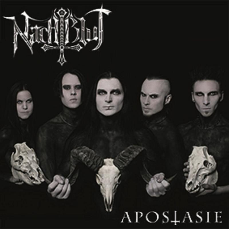 Nachtblut band album cover featuring five figures and skull imagery.