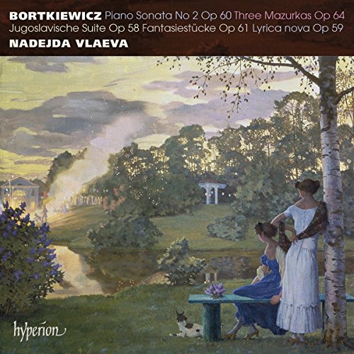 A serene landscape painting with two women, trees, and a distant gazebo on a CD cover.
