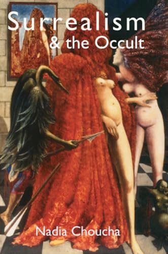 Book cover: surrealist painting with nude figures, bird, and red drapery.