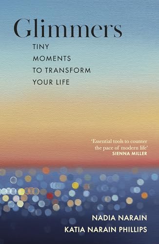 Book cover: "Glimmers" by Nadia Narain Phillips, with blurred lights.