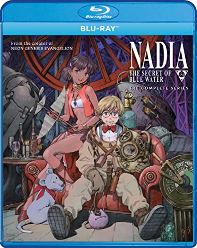 Nadia The Secret of Blue Water" Blu-ray cover with anime characters and submarine.