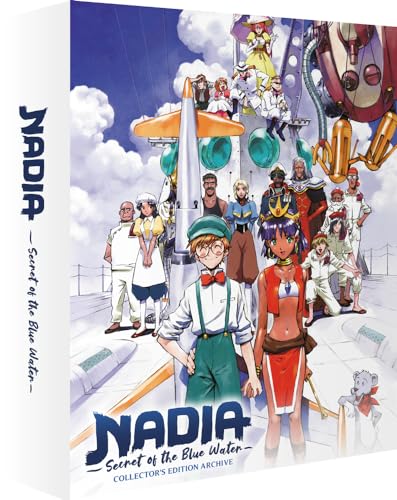 Anime Blu-ray box art featuring Nadia, Jean, and a large cast of characters.