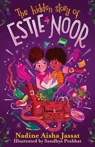 Book cover featuring two children looking at a book emerging from a red bag.
