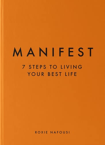 Orange book cover with black text: "MANIFEST" and author "Roxie Nafousi".