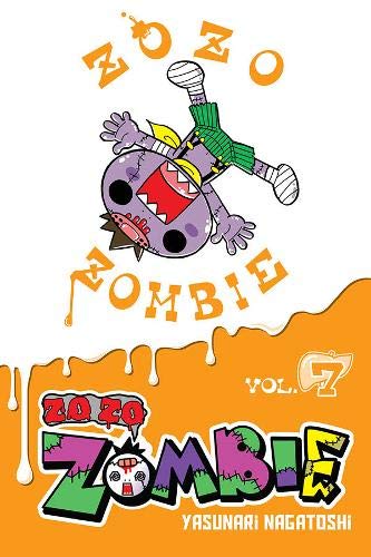 Cartoon zombie falling with dripping slime, book cover for “Zo Zo Zombie, Vol. 7”.