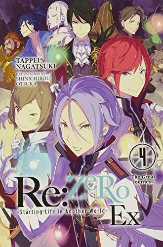 Cover of Re:ZERO light novel, volume 4, featuring multiple anime characters.