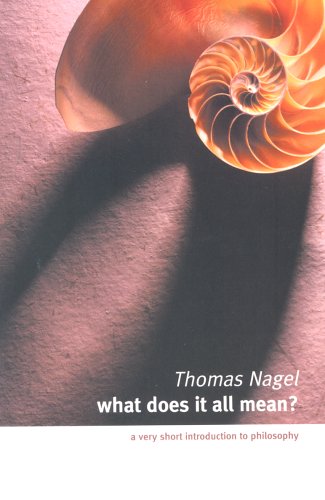Book cover with a nautilus shell and title: "What Does It All Mean?".