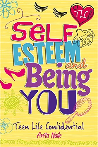 Book cover with colorful lettering, doodles, and the title "Self-Esteem and Being YOU".