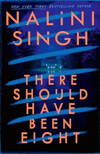 Book cover with peach text on a dark blue background featuring a house reflection.