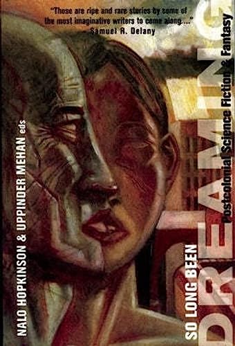Book cover: abstract portrait with text “So Long Been Dreaming.”