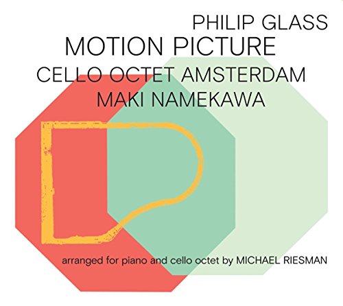 CD cover for Philip Glass's "Motion Picture" by Maki Namekawa, abstract design.