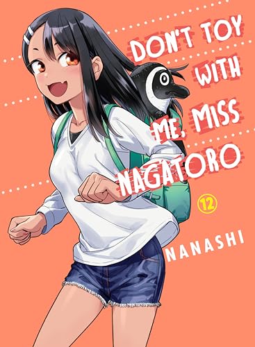 Anime girl with penguin on her back, book cover illustration.