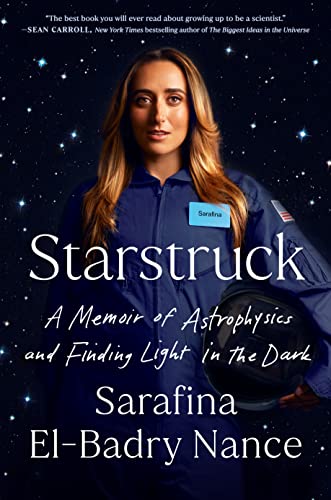 Book cover featuring author Sarafina El-Badry Nance holding a space helmet.