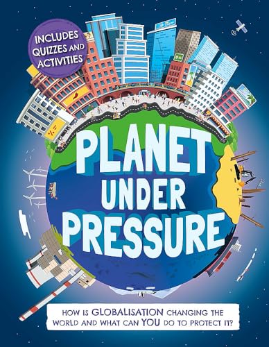 Book cover: “Planet Under Pressure” with a globe made of cityscapes.