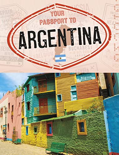 Book cover featuring “Your Passport to Argentina” and colorful buildings.