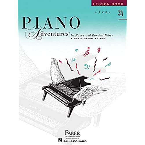 Piano Adventures Level 3A lesson book cover with piano and musical notes.